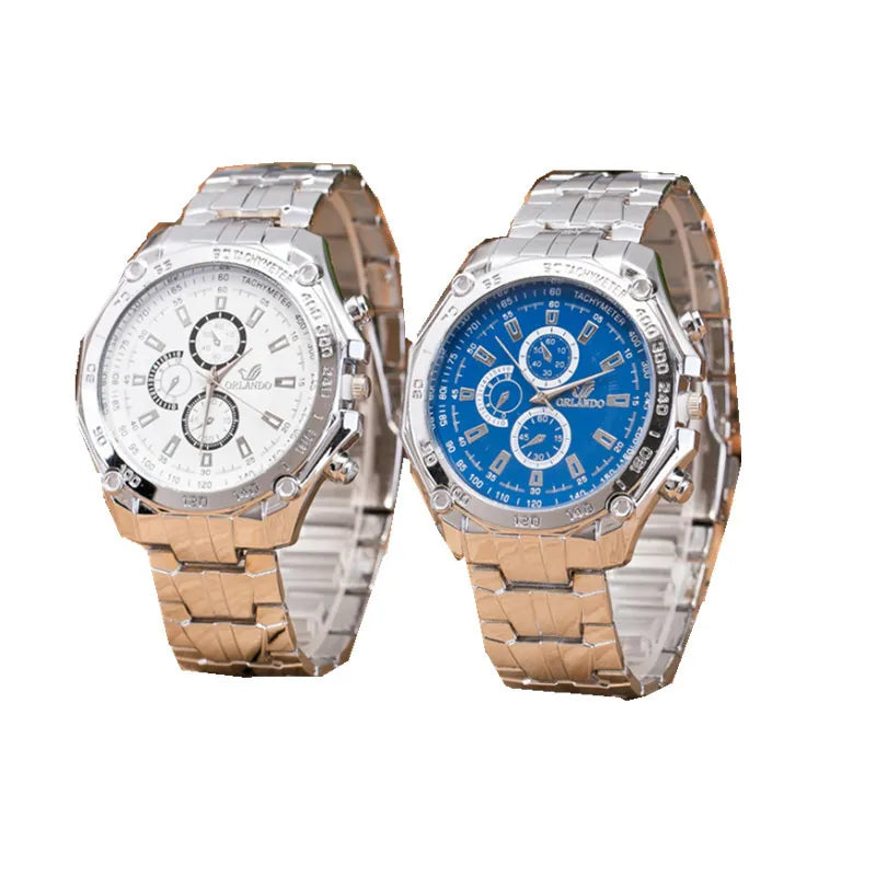 Brand Luxury man's silver wrist water Sports man's watch military clock men's business quartz wirst watch